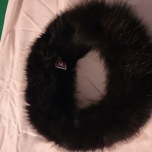 Real Fox Headband Black